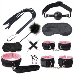 Generique Kit Sm Bondage Push 9 Pièces Noir-rose